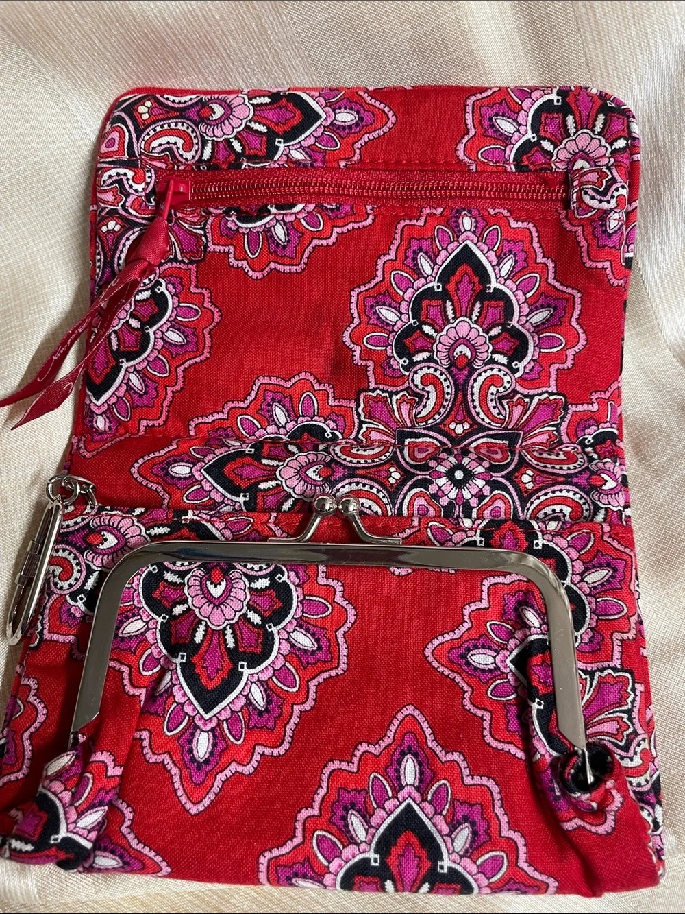 Vera Bradley Two-Piece Paisley Wallet Set - Red & Teal